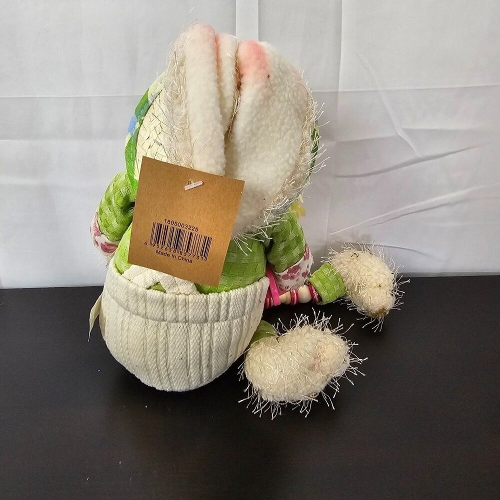 NWT Glitzhome Easter Bunny Rabbit Plush Set 4 18" Posable Leg Spring Shelf Decor - Picture 11 of 14